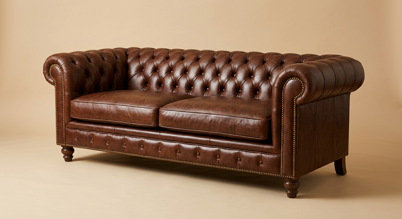 Aldridge Chesterfield Leather Sofa