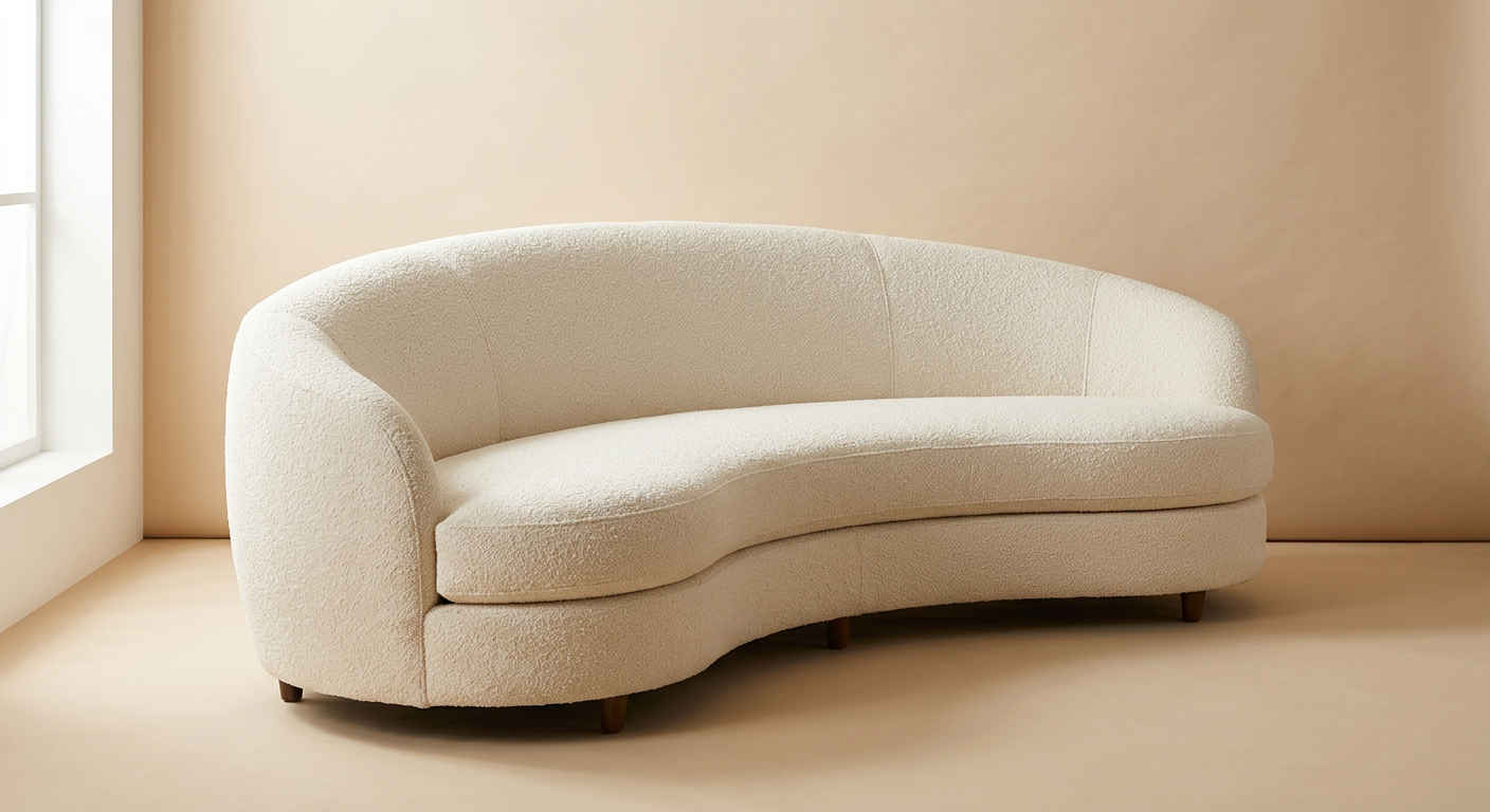 Cove Curved Crescent Boucle Sofa