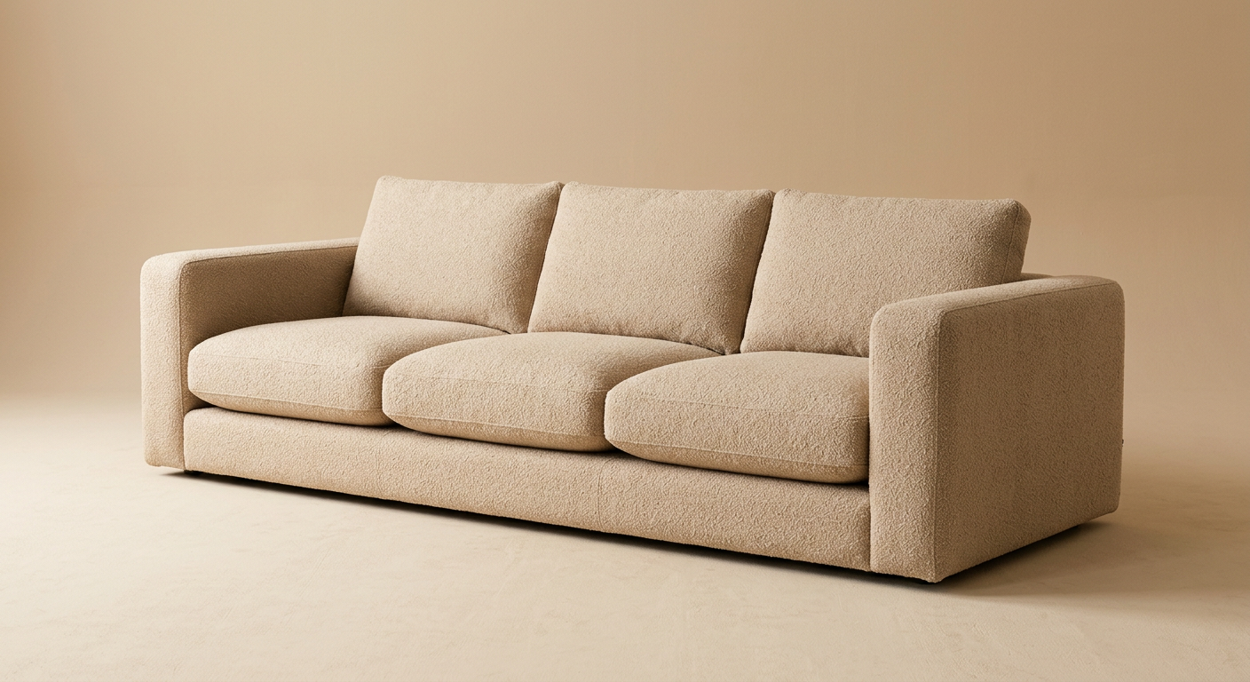 Dune Low-Profile Deep Seat Boucle Sofa