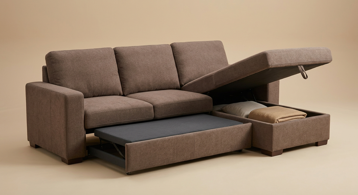 Laurel Sleeper Sectional with Storage Chaise
