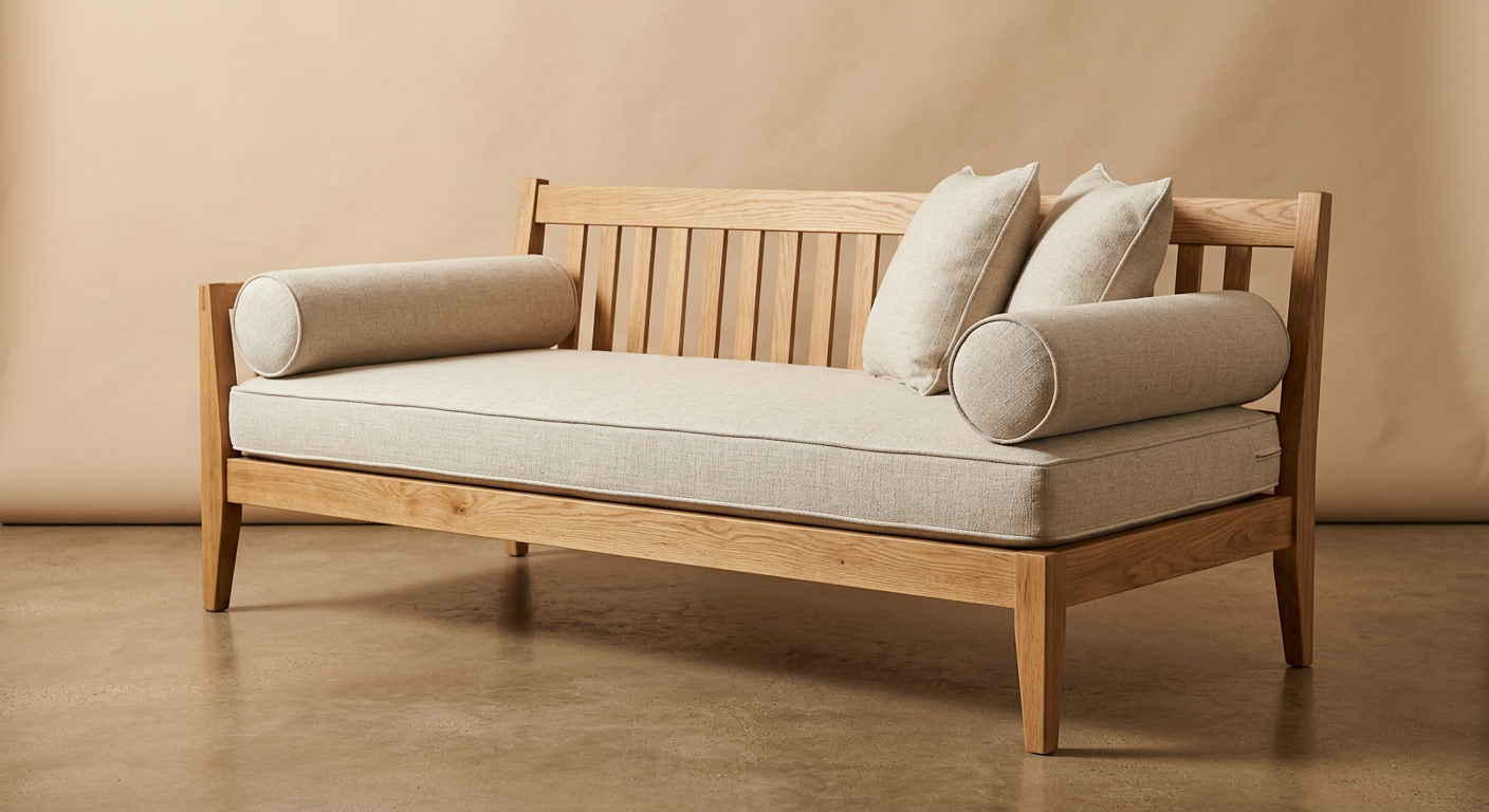 Sable Solid Oak Upholstered Daybed